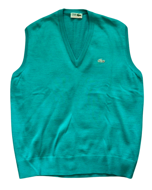 Lacoste Izod Vintage Teal Cable Knit Golf Tennis Sweater